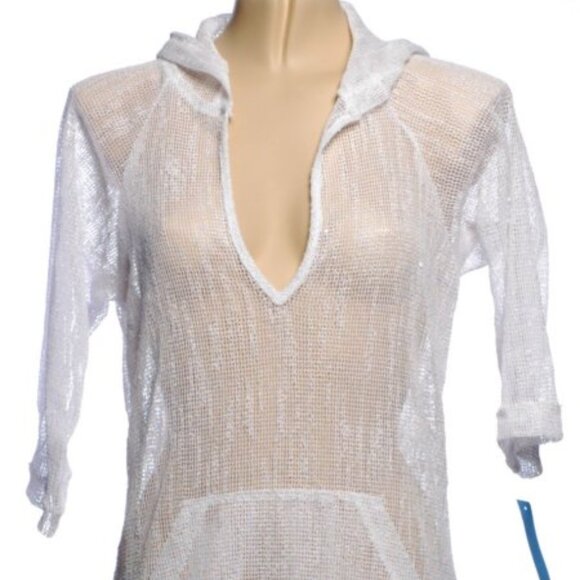 Dotti White Sparkle Mesh Swimsuit Coverup - S - NEW - Picture 2 of 5